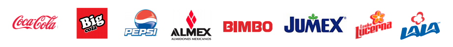 Coca-Cola, Big Cola, Pepsi, Almex, Bimbo, Jumex, Lucerna y Lala